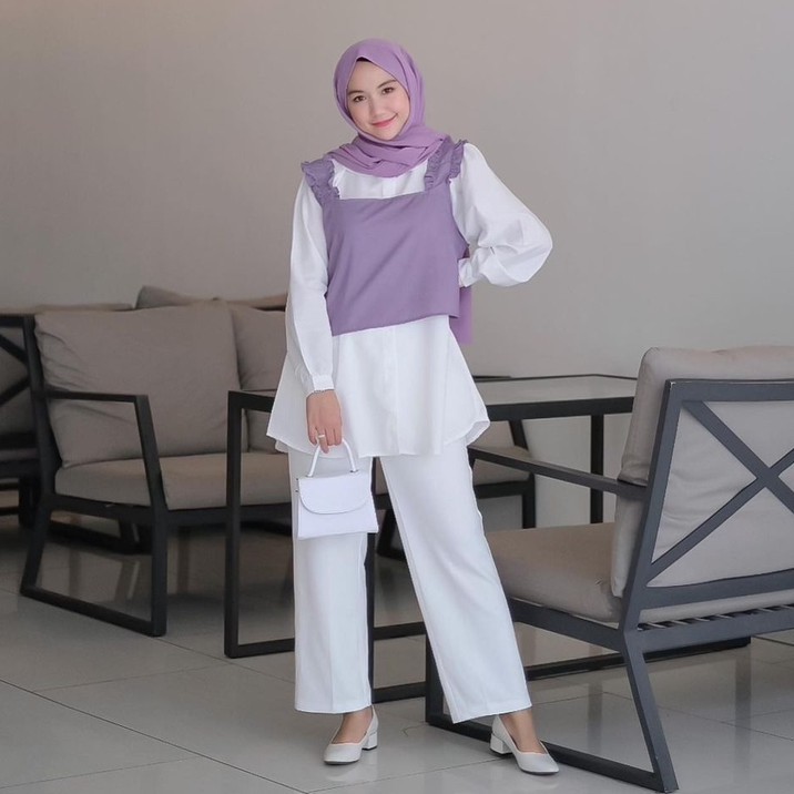 Artika Top Atasan Blouse 2in1 Fashion Muslim Wanita Terlaris