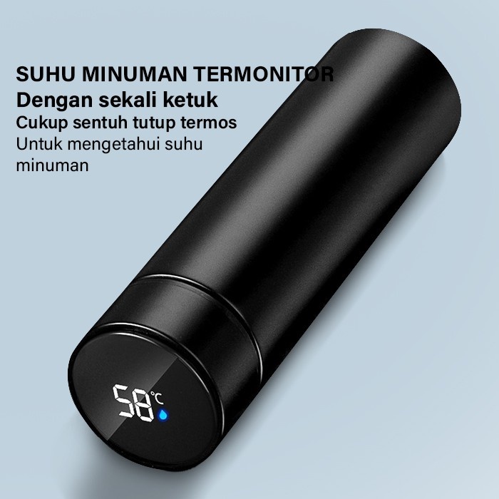 SHENAR TERMOS BOTOL AIR MINUM STAINLESS STEEL THERMOS LED BOTOL POLOS 500ML KEDAP UDARA VACUUM CUP TEMPARATUR