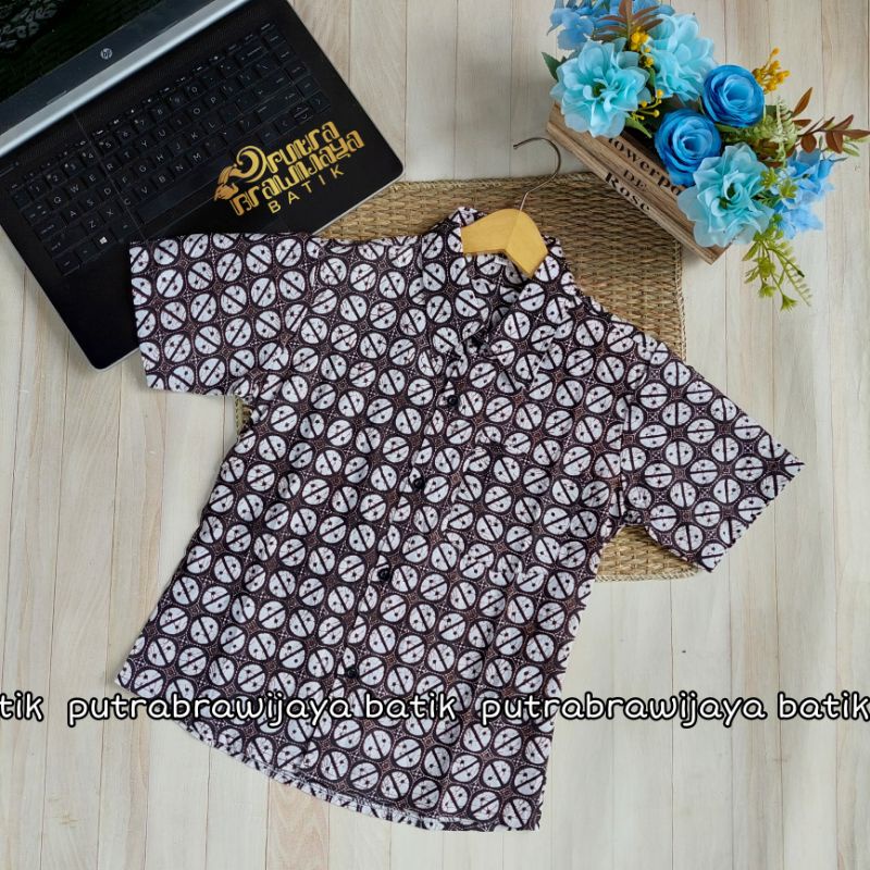 Kemeja batik anak lengan pendek bahan katun halus adem seragam nikahan atasan batik anak grosir batik pekalongan murah-1
