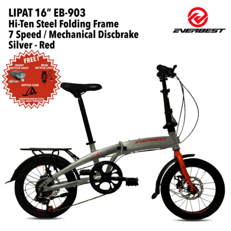 Sepeda Lipat 16 Inch Everbest EB-903 7 Speed Disc Brake