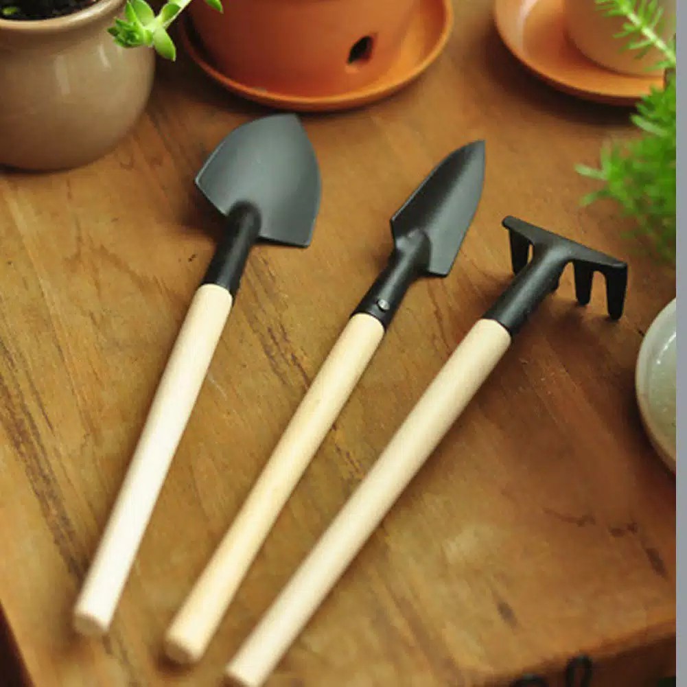 HOKKITERUS21 Sekop Skop garukan cangkul set mini 3in1 alat berkebun tanam garden tools