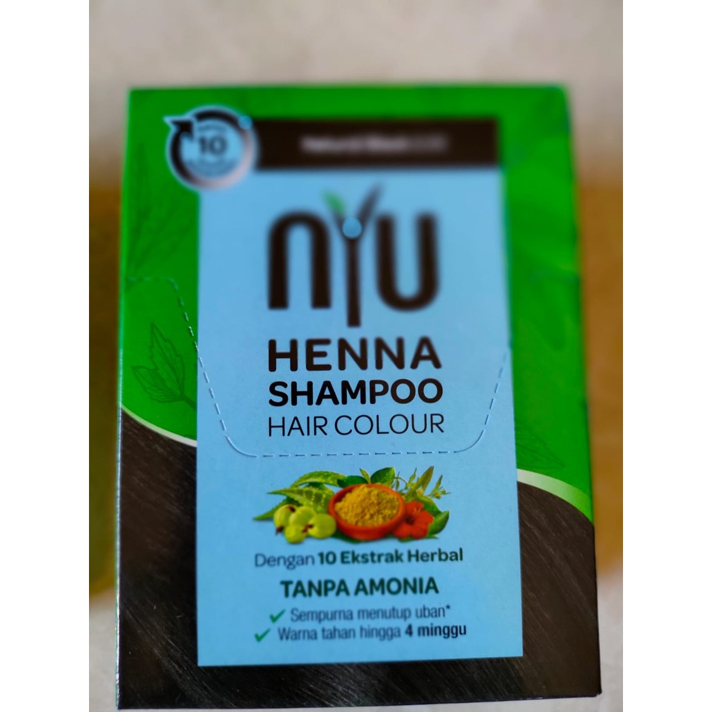 NYU Henna Shampoo Hair Colour Sachet Pewarna Rambut 4pcs x 20ml