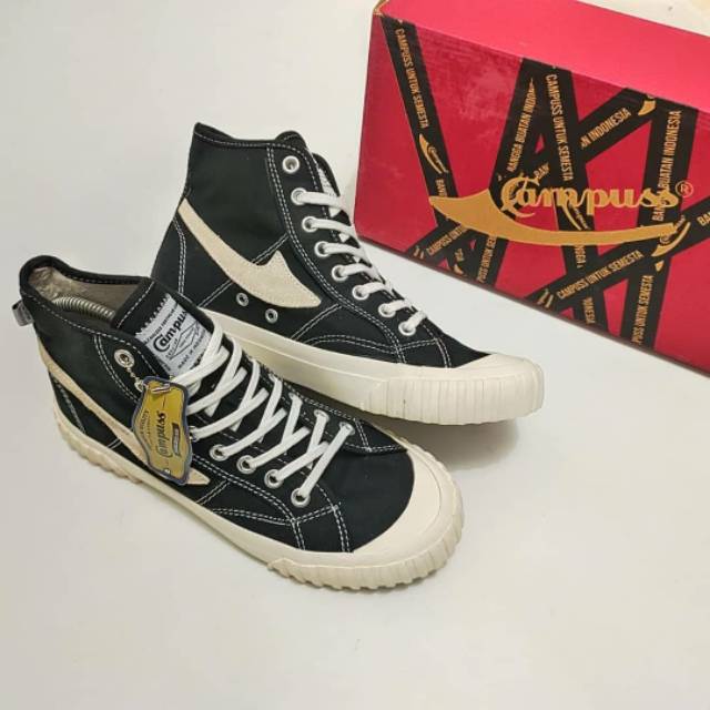 Sepatu Campuss Semesta High Black White - Sepatu Pria - Sepatu Wanita - Sneakers Sepatu Sekolah