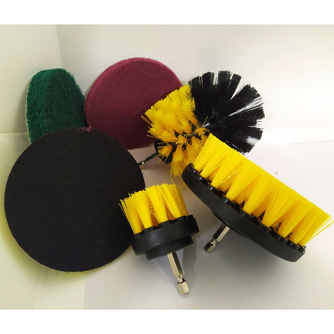 Kepala Sikat Bor Elektrik Power Cleaning Brush Head Pad Set Isi 6 PCS