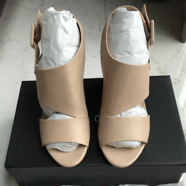 Nude Heels Zalora Assymetrical Block Heels Sz 37