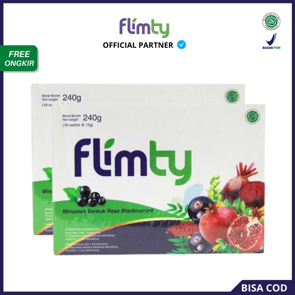 [ AGEN RESMI ] Flimty Fiber - Antidioksidan Rasa Blackcurrant dan Raspberry | Minuman Diet Pelangsing Original BPOM