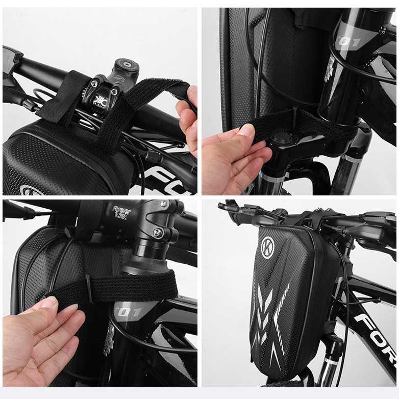 [ORIGINAL] Tas Sepeda Handlebar Bag Eva Hard Case Waterproof Anti Air Front Bicycle Box Travel Kapasitas Besar Terbaru