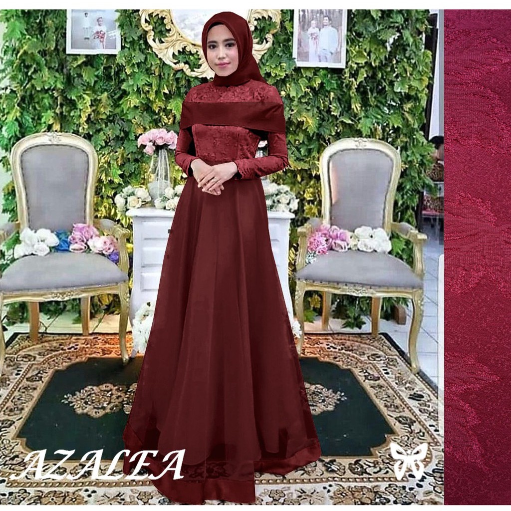 HOPYLOVY - Maxi Dress Pesta Azalea JAQUARD