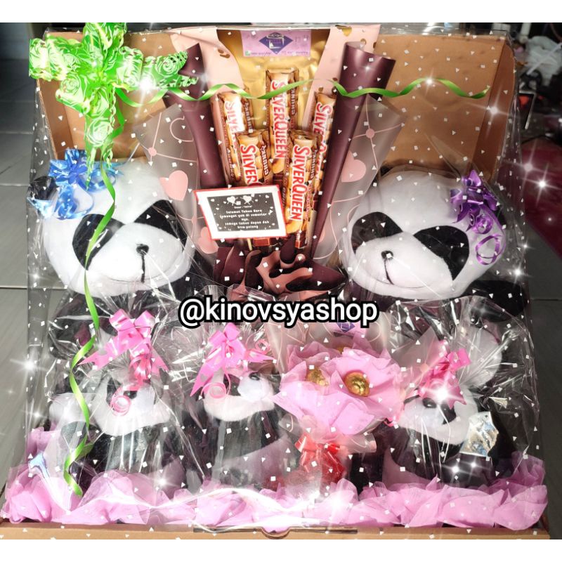

Parcel Hampers Boneka Panda/Keroppy en Chocolate Silverqueen, BACA DISKRIPSI YA