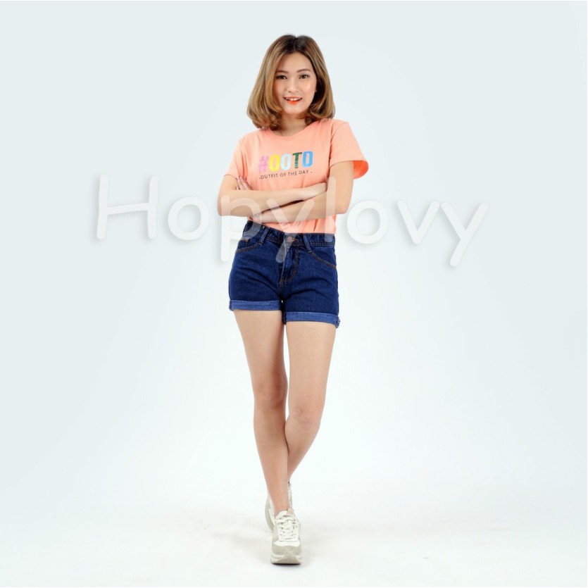 HOPYLOVY - Celana Pendek Jeans Wanita Hotpants Spring / Highwaist Hotpants Jeans Lipat Korea