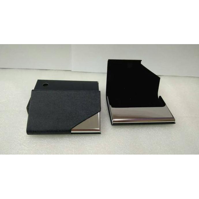 

Name card case metal Asimetris shape - Hitam PREMIUM
