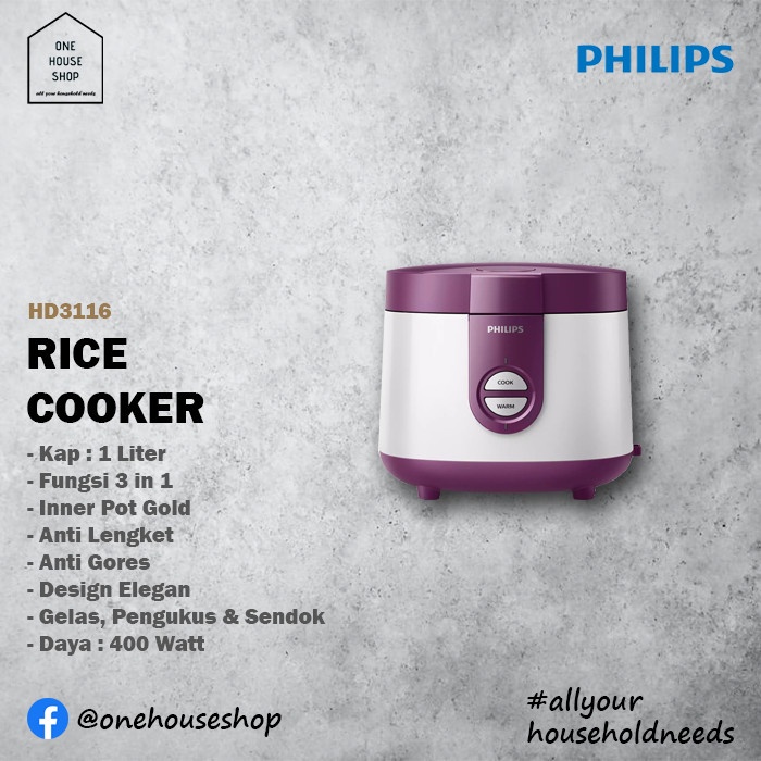 Rice Cooker Philips Magic Com 1 Liter HD3116