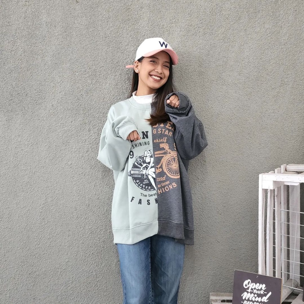 TEEN 2XL 3XL Sweater Crewneck Oblong | Outerwear Pria  Wanita Bahan Fleece Fashion Terkini Korean Style