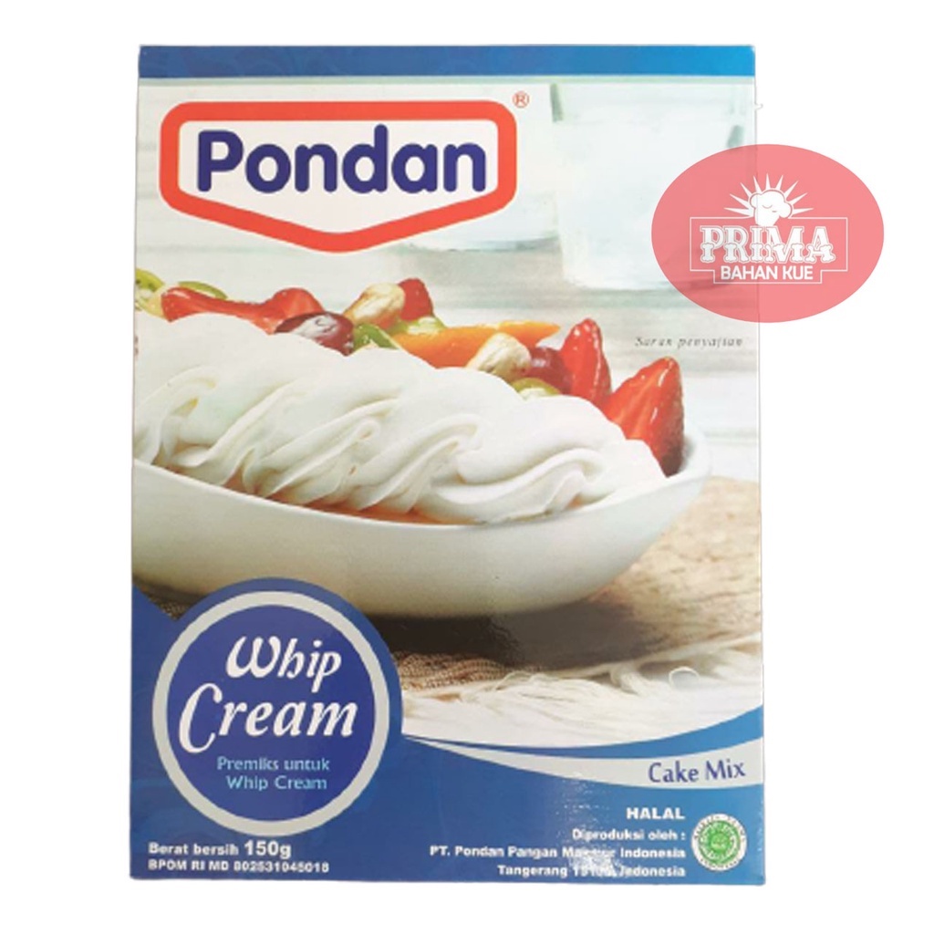 

PONDAN WHIP CREAM 150 GR/TEPUNG PREMIX/TEPUNG ADONAN WHIP CREAM