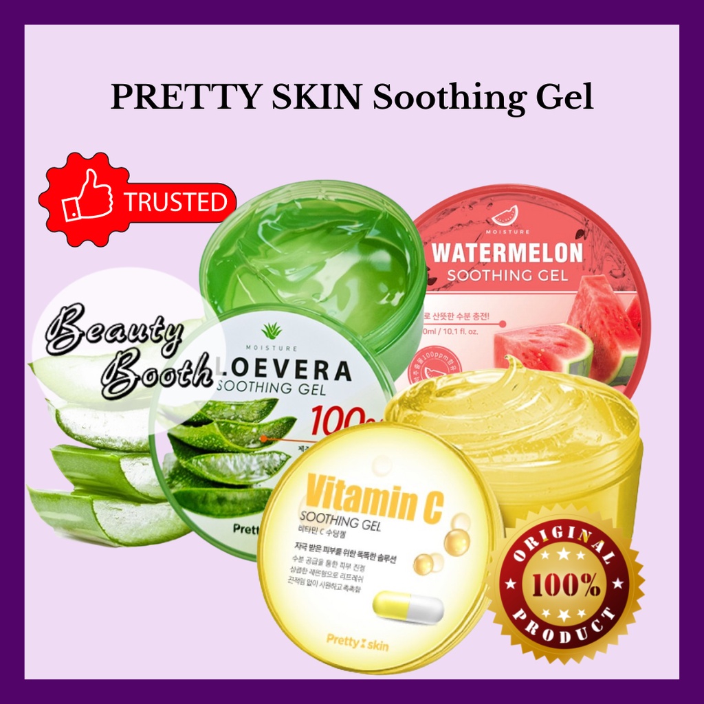 PRETTY SKIN Soothing Gel Aloe Vera Vitamin C Strawberry