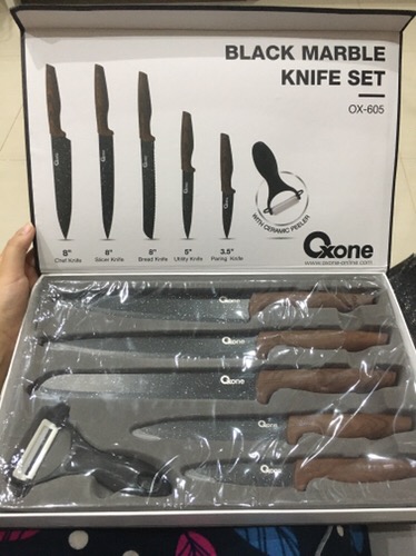 Oxone Black Marble Pisau Dapur Knife Set Ox-605 / Ox-609n - Hitam / Ox-608n - Warna / Ox-617 - Putih