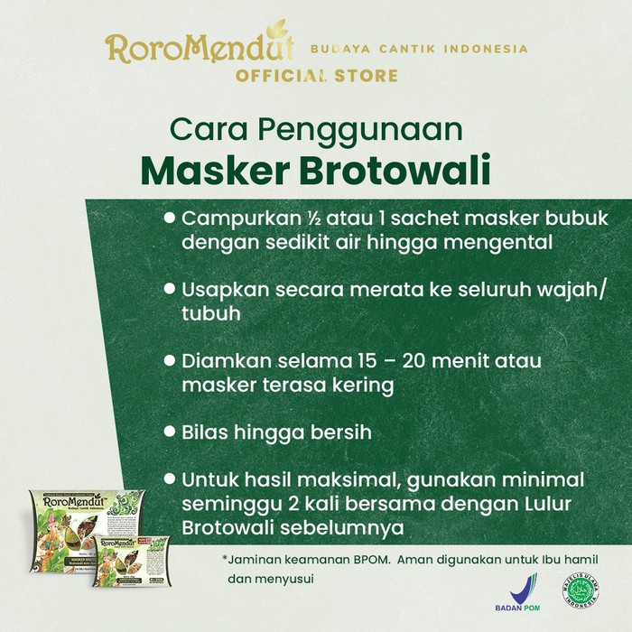 Roro Mendut Masker Brotowali Anti Acne