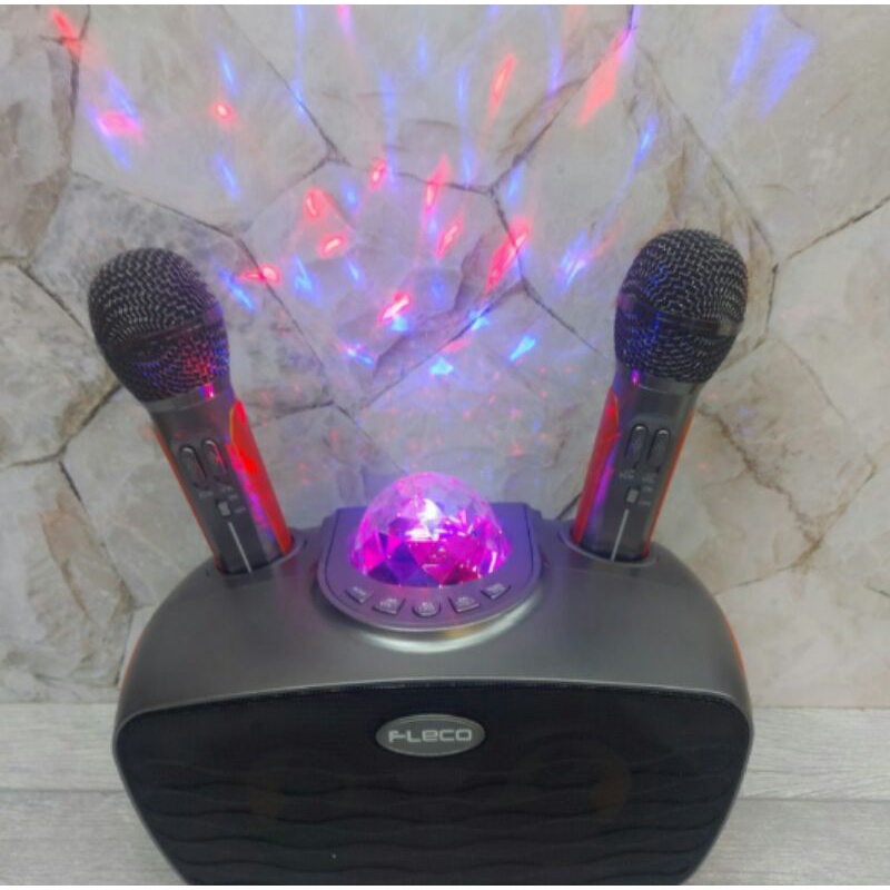 Cod Speaker Karaoke Bluetooth Free 2 mic werelles Fleco F-315