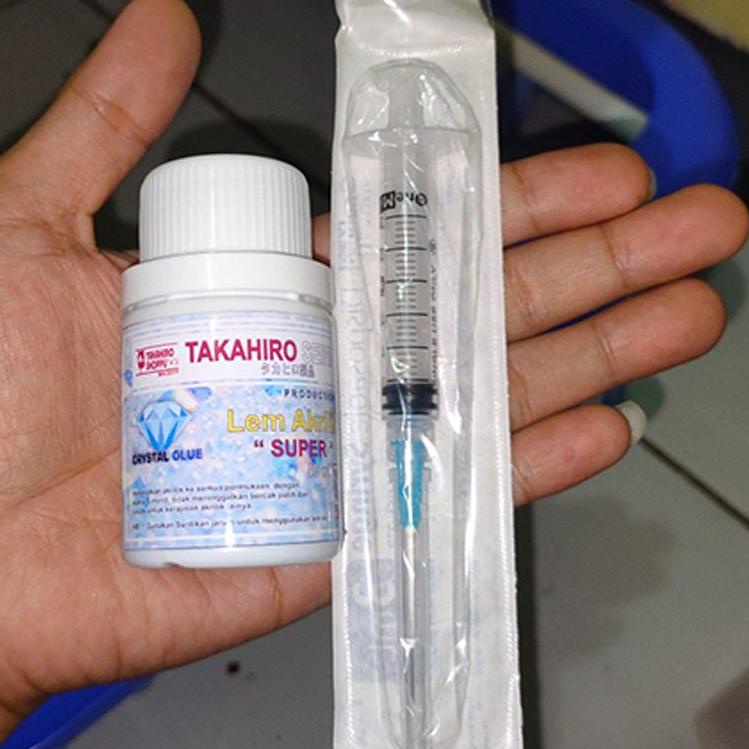 

Lem Akrilik Super Bening crystal glue + FREE suntikan. KT70 (Terkini)