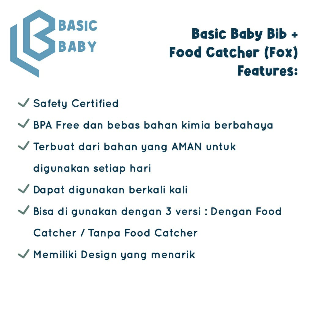 Basic Baby Bib Silicone Catcher - BB01