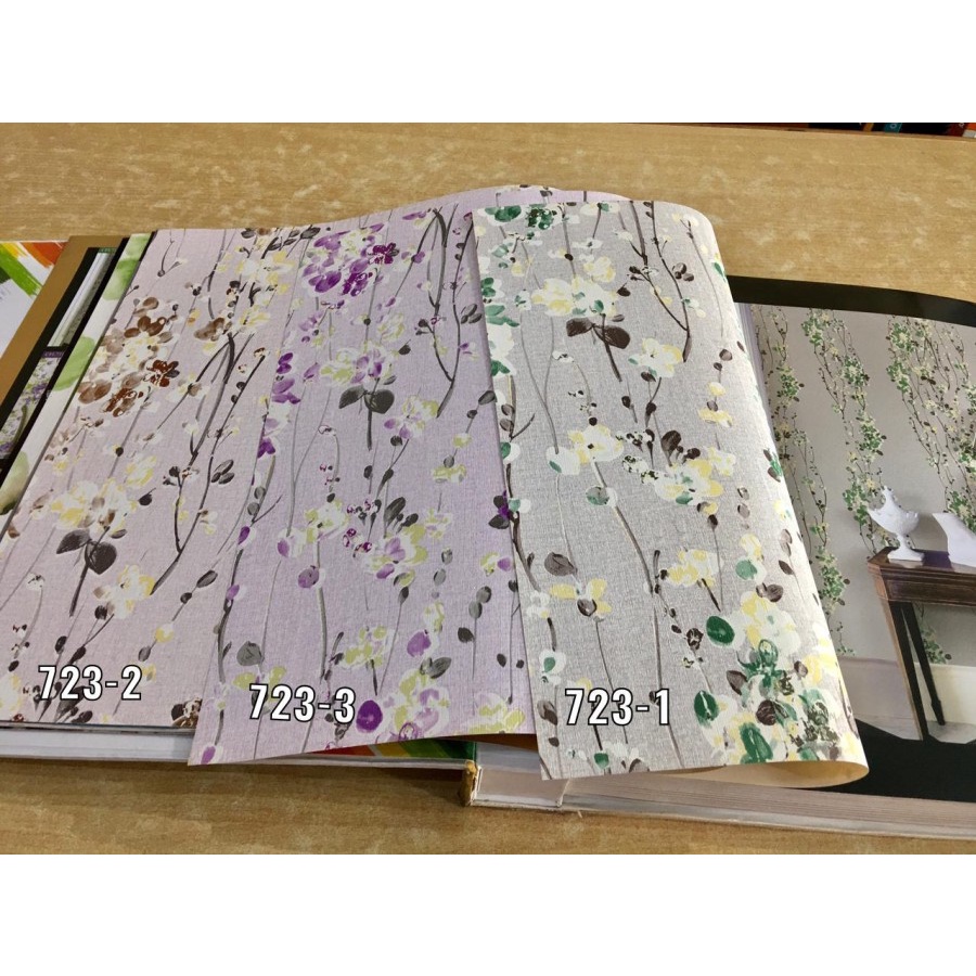 WALLPAPER DINDING MOTIF BUNGA TROPICAL ABSTRAK LUKISAN ESTETIK