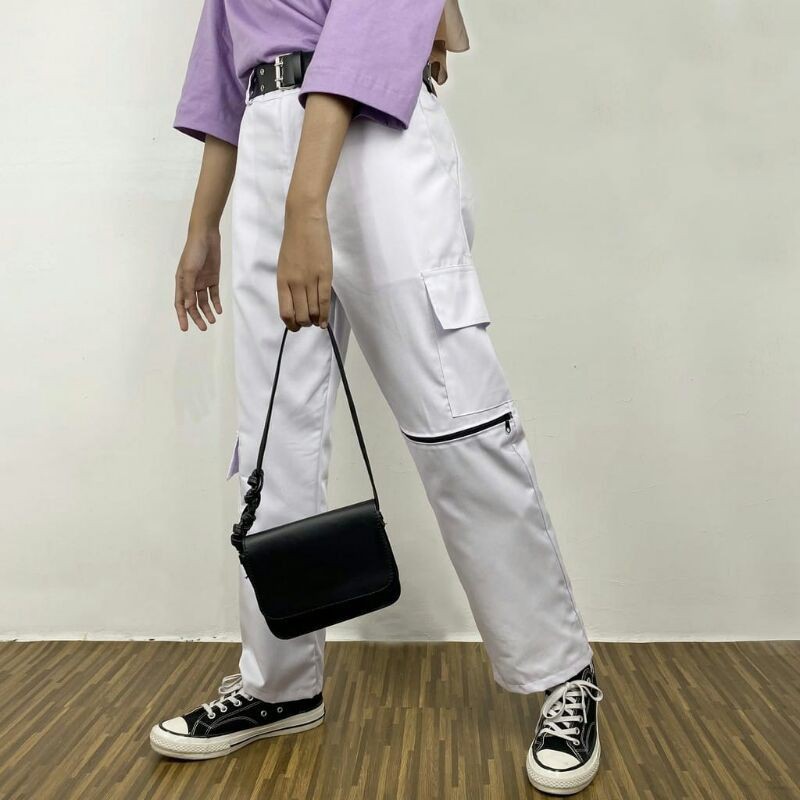 ZIPPER PANTS CARGO WANITA CELANA CHINO TERBARU
