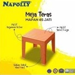 MEJA TAMAN NAPOLLY / MEJA TAMU PLASTIK MOTIF ANYAMAN ROTAN