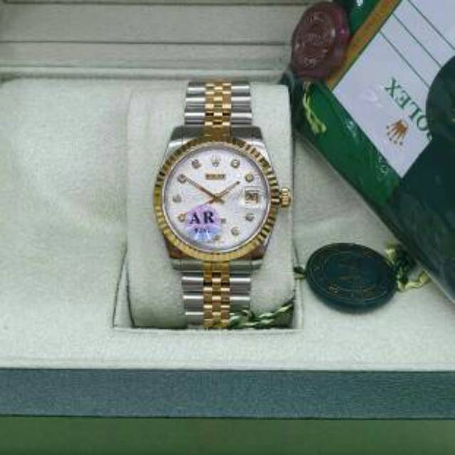 Jam tangan wanita ROLEX OYSTER DATEJUST COMPUTER AUTOMATIC SWISS ETA CLONE