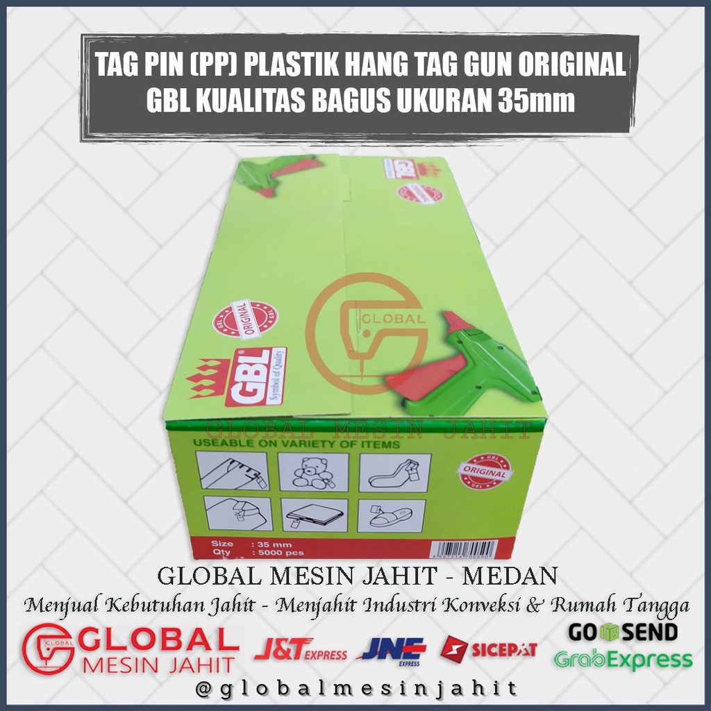 1 Tag Pin Anak tembak Kualitas Bagus ukuran 15 / 25 / 35 mm Hang Tag Top Pin Original GBL-7