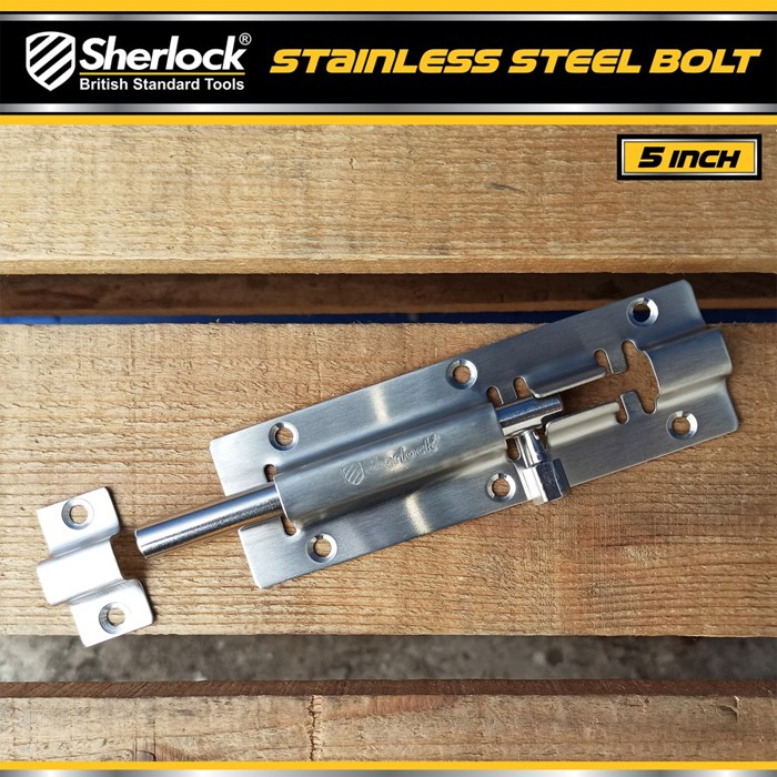 Grendel Slot Kunci Pintu 5 inch / Sherlock Stainless Steel