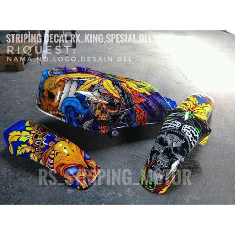 STRIPING DECAL Decal full body  RX_KING SPESIAL RX_K BAN RANTAI SPAKBOR KOLONG CAKRAM SHOCK DEPAN RACING VELG  BEHEL JOK KNALPOT TENGKI SLAHAN SPION LAMPU STOPAN