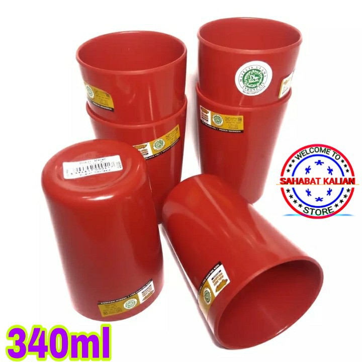 (6 PCS) GELAS MELAMIN RATA GOLDEN DRAGON B0401 340ML