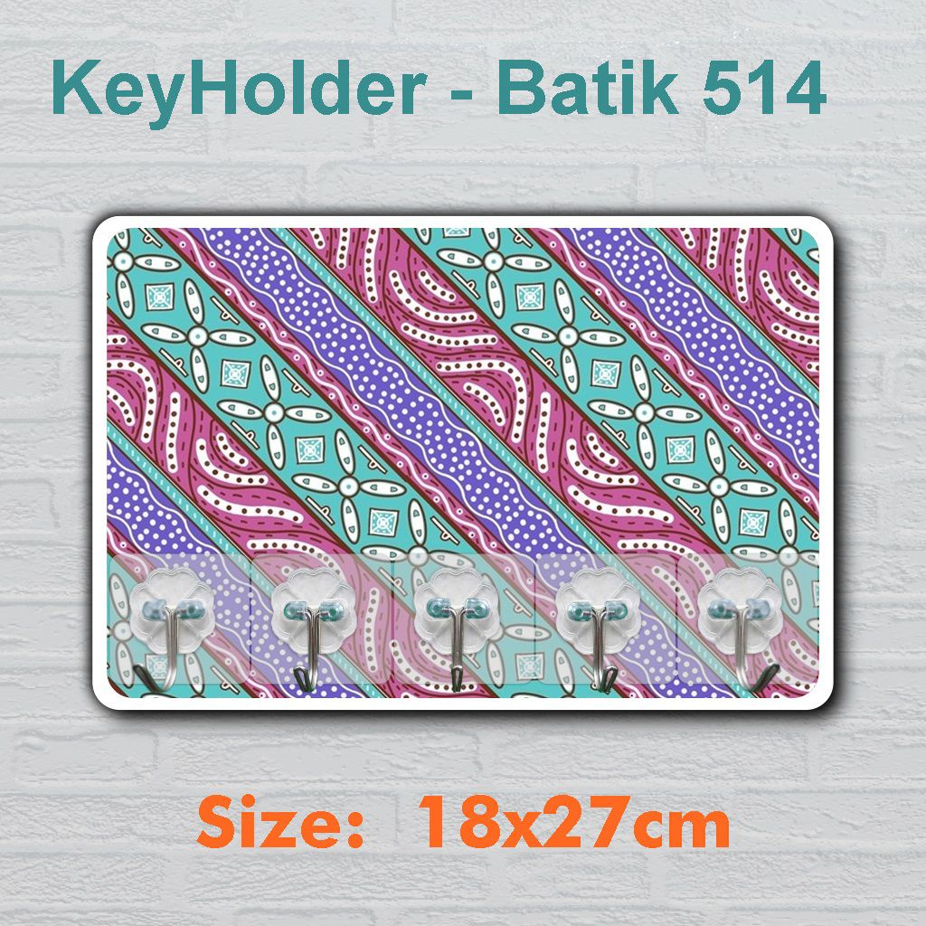 Zoe Wall Decor Tempat Gantungan Kunci Serbaguna Motif  Batik Etnik Tebal 5mm BZC