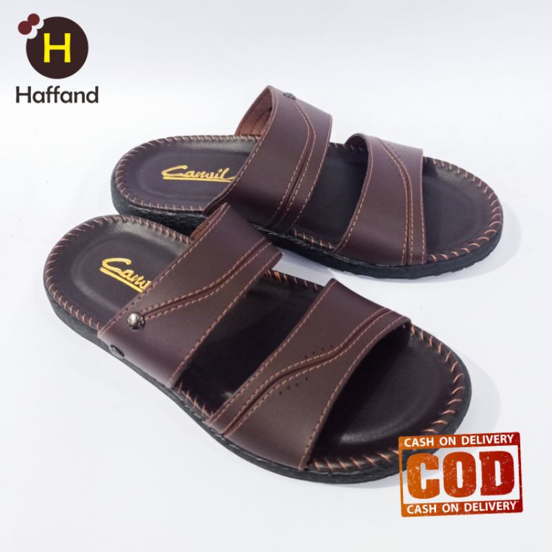 Sandal keren slop Sendal slide pria Sandal pria casual kulit | Sandal lebaran pria (CVL)