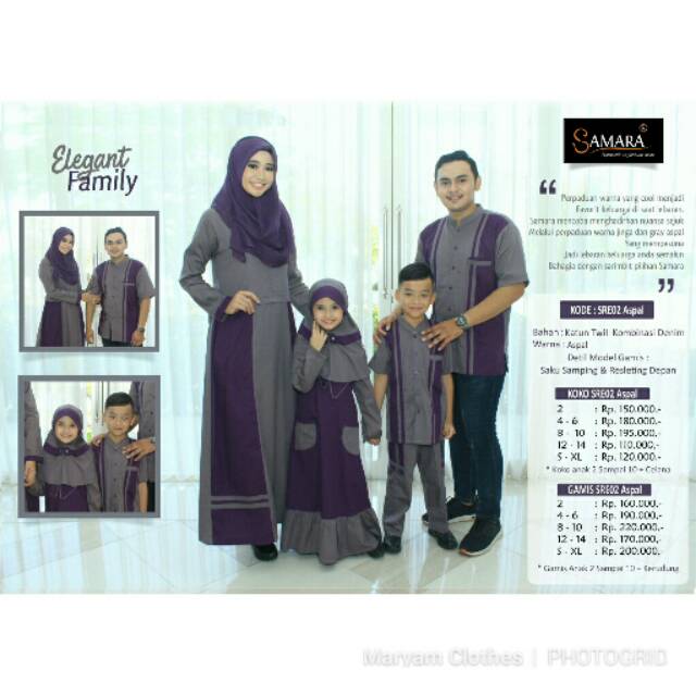 Sarimbit keluarga Samara Family Couple E02 Abu ungu Baju Sarimbit keluarga Samara Family Couple E02 Abu ungu Baju