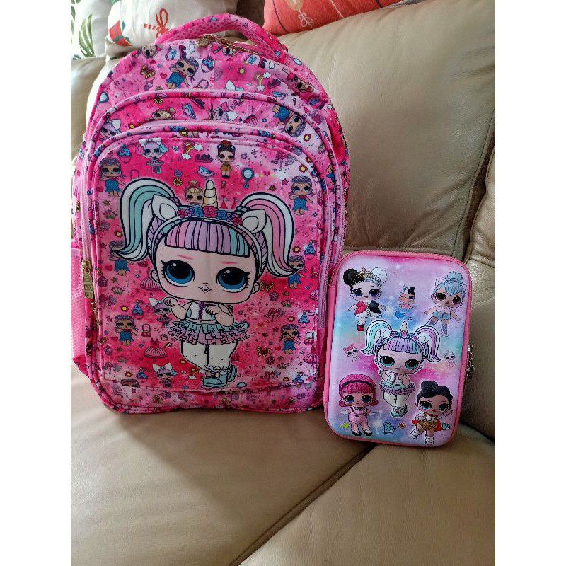 Tas Ransel Besar Set Tempat Pensil / Campur Merk