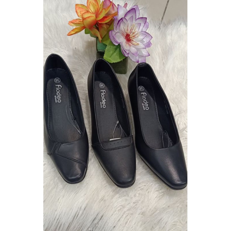 SEPATU FORMAL WEDGES FLADEO/SEPATU FORMAL WANITA WEDGES ALL BLACK