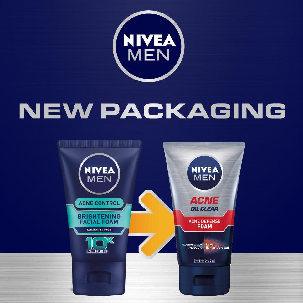 NIVEA MEN Acne Oil Clear Acne Defense Foam 100mL Twinpack °•.¸¸.•°`