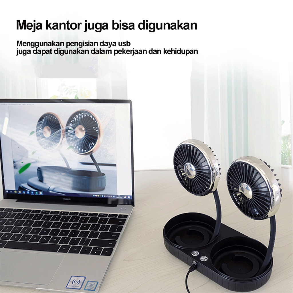 kipas Angin mobil  portable/Double Headed Fan Mobil /USB  Plugcar cooling double fan