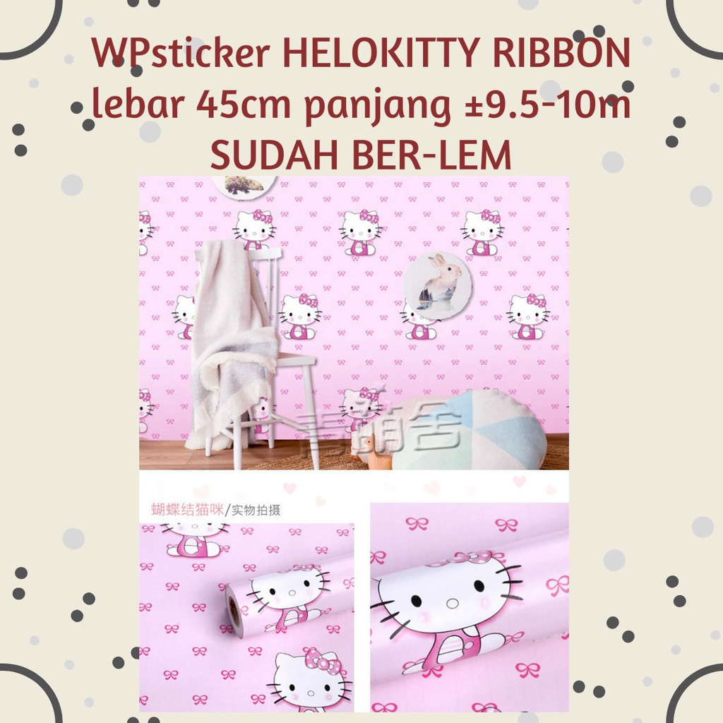 [READY SEMARANG] WALLPAPER STIKER WALLPAPER DINDING PANJANG 10 METER MOTIF HELLO KITTY WALLPAPER ANA
