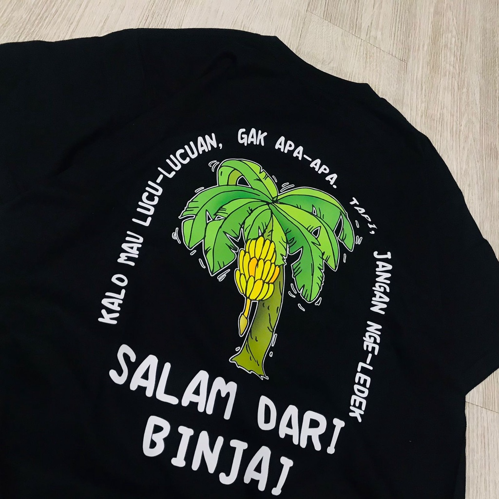 Tshirt Viral Tiktok SALAM DARI BINJAI Hitam #salamdaribinjai