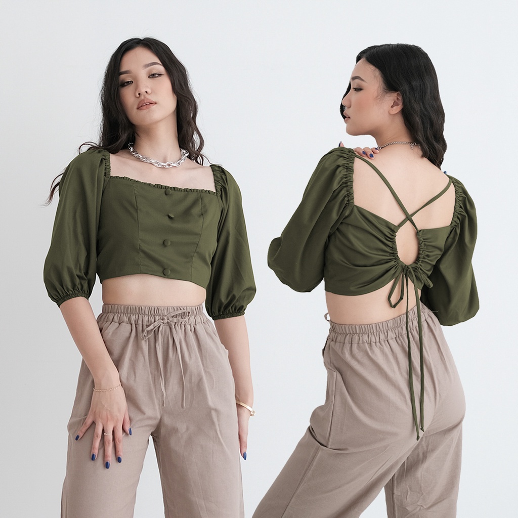 [TAVIA] KLARA TOP / ATASAN WANITA / CROP TOP/ BACKLESS TOP