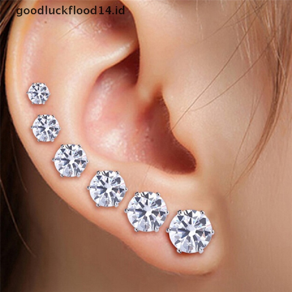 [OOID] 6/12Pairs Crystal Rhinestone Ear Stud Earrings Wedding Earrings Jewelry Gift ID