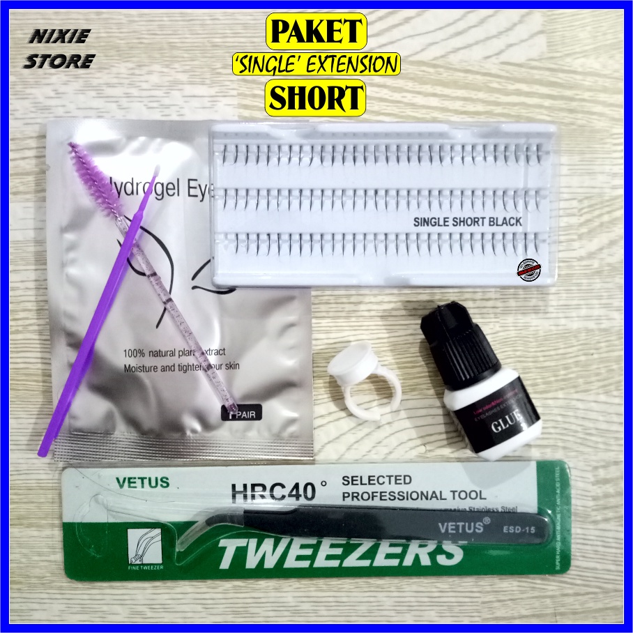 PAKET Bulu Mata Tanam Eyelash Extension Single MURAH BAGUS PREMIUM 7 in 1
