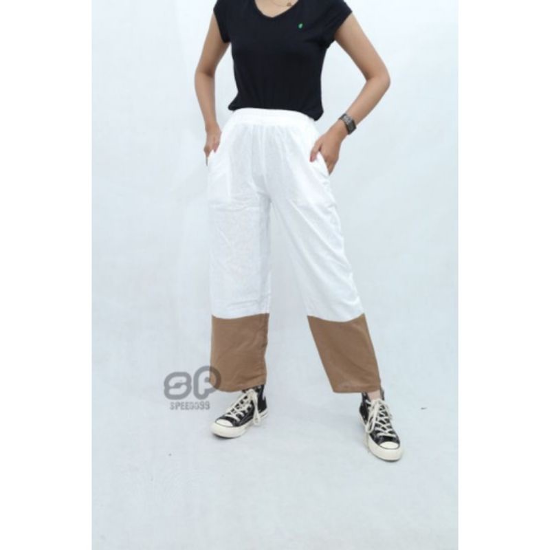 Celana Kulot Linen Highwaist 2238 - Linen Cullote Double Button - Linen PantsVariasi.Kancing