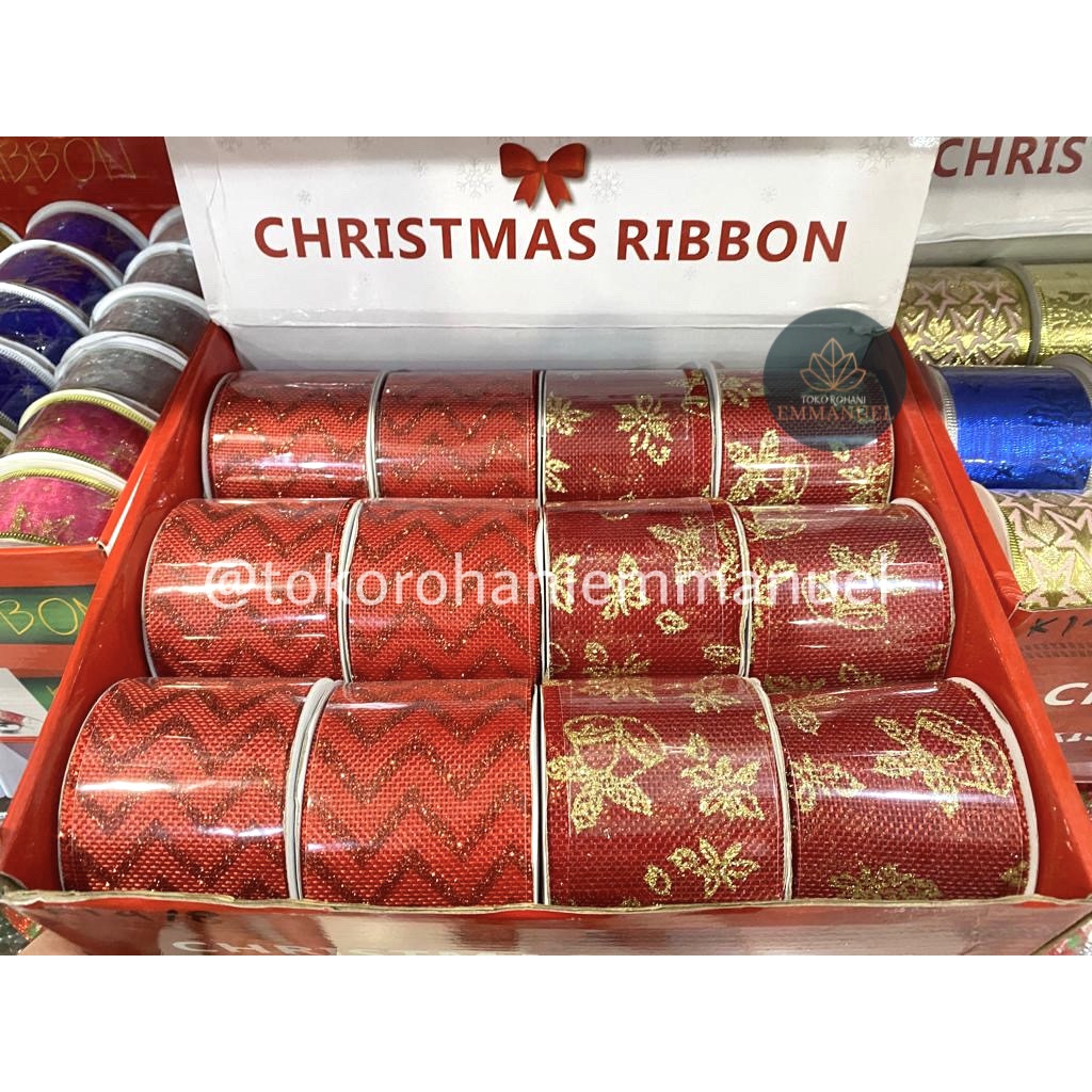 

Pita Roll Natal 6,3 cm Gambar Merah / Dekorasi Natal