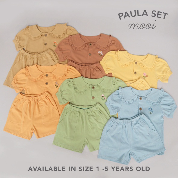 Baju Setelan Anak Perempuan Mooi Paula Set 1-5 Tahun
