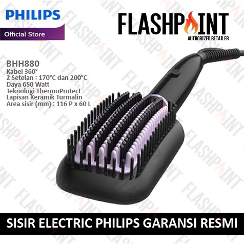 PHILIPS STYLECARE SISIR ELEKTRIK BHH880 PELURUS RAMBUT DENGAN PEMANAS HEATED STRAIGHTENING BHH 880