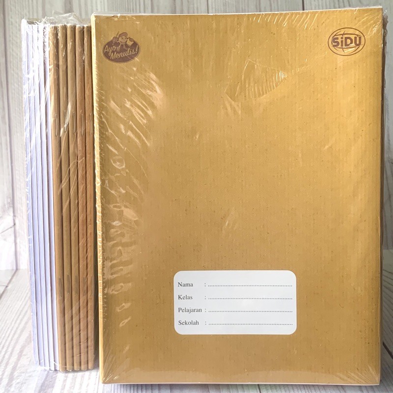 Jual BUKU TULIS SIDU SAMPUL COKLAT 1PACK ISI 10BUKU (40 LEMBAR
