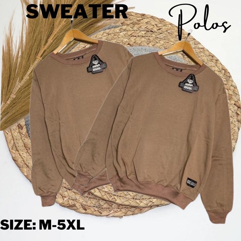 Sweater Crewneck Sweatshirt Polos SIZE M - XXL Cowok Cewek / Pria Wanita Original WOC